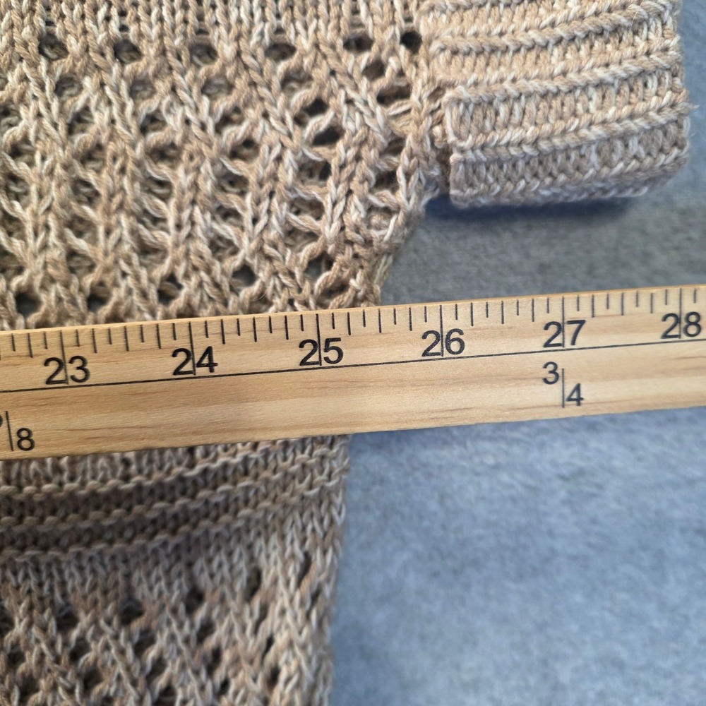 Apt 9 Open Knit Cardigan Sweater Womens Size 3X Beige Short Sleeve Plus Size - Picture 7 of 8